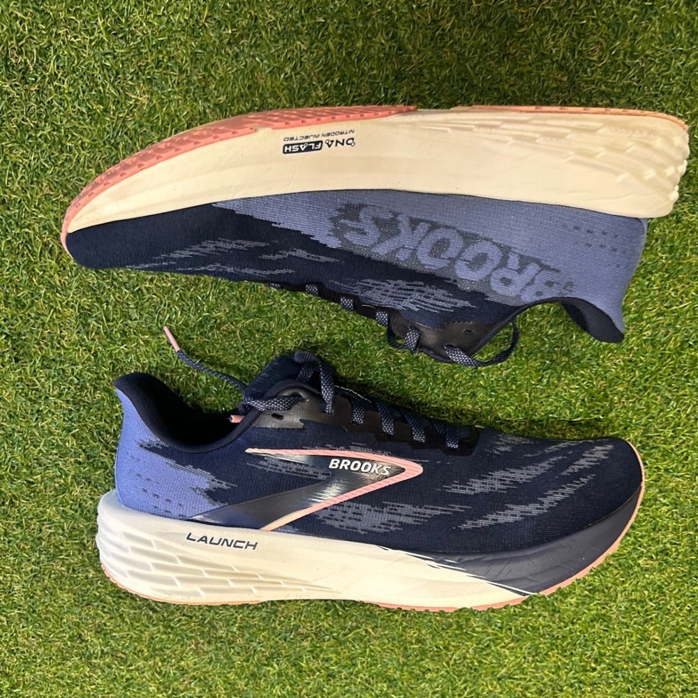 Brooks Launch 9 Womens Running Shoes Navy Blue Pink 1204391B483 Size 11